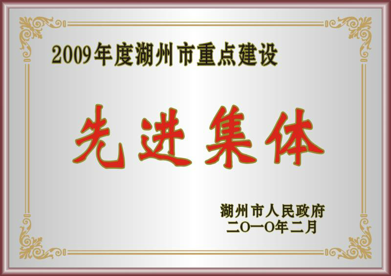 2009年度湖州市重點(diǎn)建設(shè)先進(jìn)集體